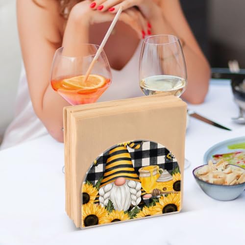 Bee Dwarf Sunflowe Napkin Holder Acrylic Tissue Dispenser - color: Bee Dwarf Sunflower