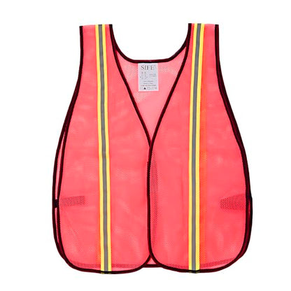 SIFE 10 Pack High Visibility Reflective Safety Vest,Made from Breathable and Neon Pink Mesh Fabric,light weight for Man and Woman(Pink,10 pack) - color: Pink