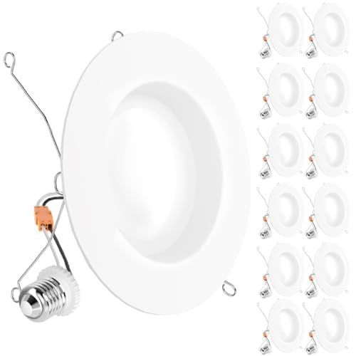 Sunco 12 Pack 5/6 Inch Smooth LED Retrofit Downlight - color: 5000K Daylight