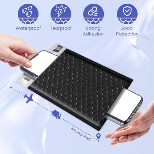 Fuxury Bubble Mailers Bulk 5x8.6" 800Pack Black Waterproof Padded Envelopes - color: Black, size: 5x8.6" 800PC