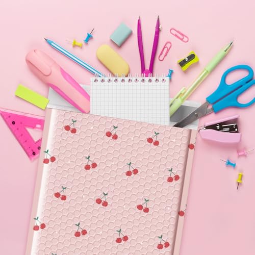 METRONIC Cute Bubble Mailers 6x10 Inch 100 Pack Cherry Pink Padded Mailers - color: Cherry, size: 6x10" 100PC