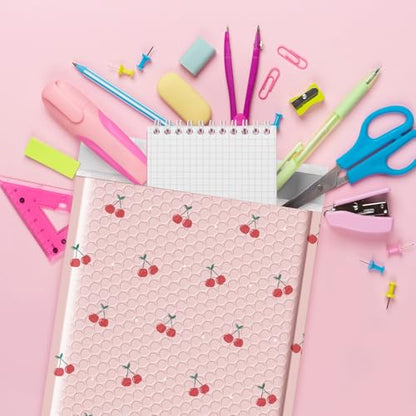 METRONIC Cute Bubble Mailers 6x10 Inch 100 Pack Cherry Pink Padded Mailers - color: Cherry, size: 6x10" 100PC