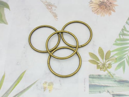 40pcs 4 Sizes O Rings Welded Strong Metal Heavy Duty Round Ring for Pet Collars Buckle Belts Strap Webbing Sewing - color: 2"(50mm) Bronze 6pcs