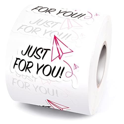 Wailozco Funny Just for You Stickers,for You Packaging Sticker for Mailing Envelopes Small Business Package 500 Labels Per Roll - color: Just for You