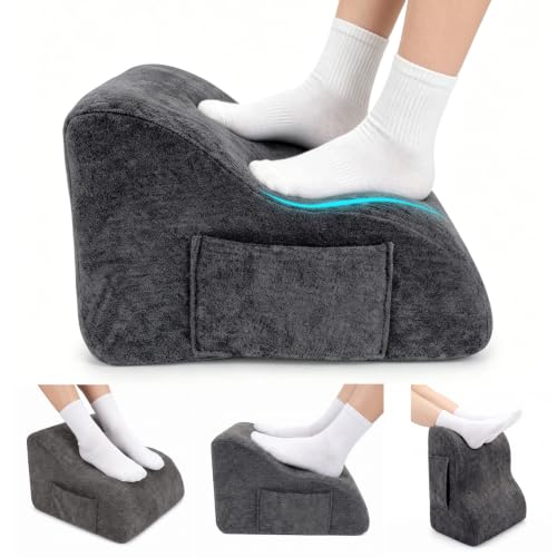 Foot Rest for Under Desk at Work, Ergonomic Under Desk Footrest with Washable Cover, Fit for Office Chair Gaming Chair and Sofa,Leg Elevation Pillow,Supports Posture - color: Dark Grey