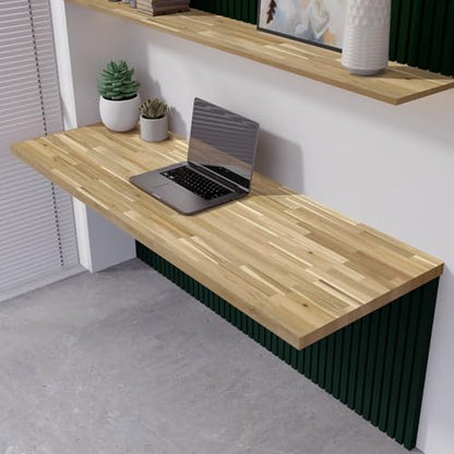 Howizz Acacia Butcher Block Shelf 12 x 24 x 1.5 Inches, Unfinished Solid Wood Countertop Shelf Board, Wooden Plank Board - color: Acacia - Finger Joint - Natural - Unfinished, size: 24"L x 12"W x 1.5"Th