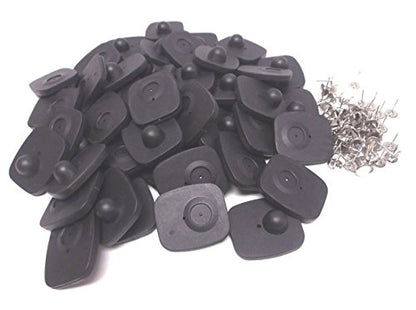 1000 Checkpoint Compatible 8.2MHz Mini Sensor Hard Tag Black with pin + 1 Loss Prevention Sticker