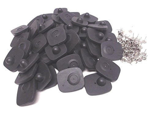 1000 Checkpoint Compatible 8.2MHz Mini Sensor Hard Tag Black with pin + 1 Loss Prevention Sticker