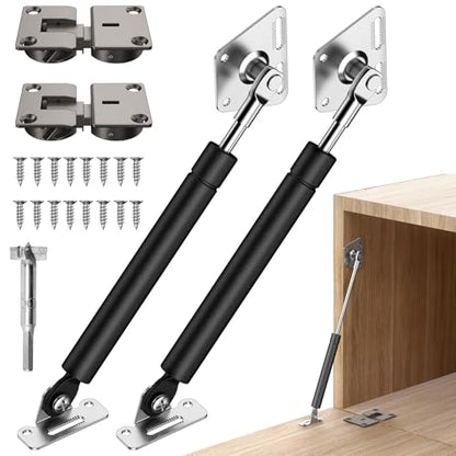 Drop Down Gas Spring Hinge, 90° Struts for Downward Cabinet Doors - color: Black
