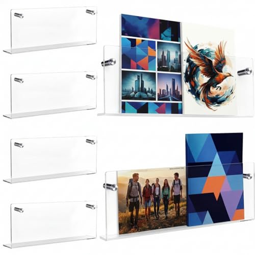 6 Pack Clear Acrylic Magazine Holder Wall, Brochure, 17 Inch - size: 17 Inch