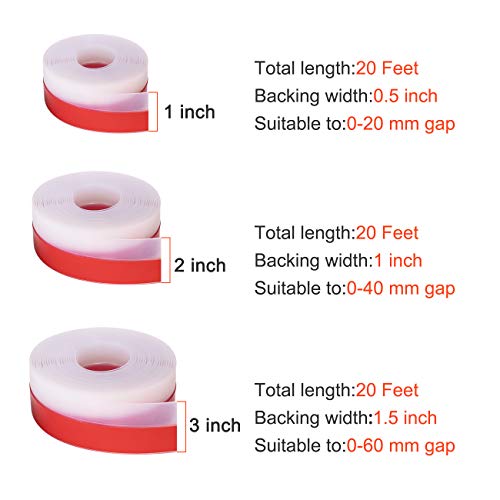 TORRAMI Silicone Weather Stripping, 1 in x 20 ft, Transparent Door Seal - color: Transparent, size: 1inch