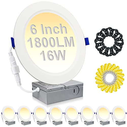 HiBay 6in 8-Pack Canless LED Recessed Lighting, 1800lm 5CCT, Dimmable - color: 5CCT, size: 8 Pack
