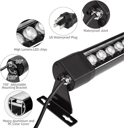 RGB Wall Washer Light Outdoor, Plug-in 120V 4FT IP67, RF Remote 1 Pack - color: RGB-1pack