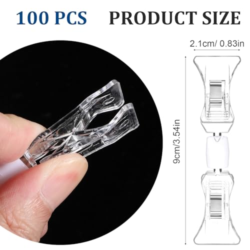 100 Pieces Double Sided Sign Clip, Clear Retail Merchandising Signs Display Tags, Plastic Sign Holder Rotatable Pop Clip-on Promotion Clips Stand for Label, Basket, Business Cards