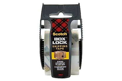 Scotch Box Lock Packaging Tape, 1 Roll with Dispenser, 1.88 in x 800 in, Extreme Grip, Sticks Instantly to Any Box (195) (Pack of 2) - size: 1 Roll (Pack of 2)
