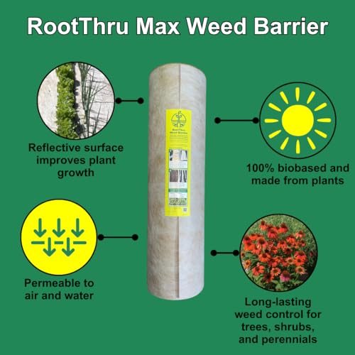 Max Weed Barrier, 3 ft x 3 ft, Natural, Eco-Friendly, Heavy-Duty, Durable, Landscape Fabric, Garden Ground Cover, Paper Mulch, Gardening Weed Mat, Geotextile Fabric, Weed Blocker - 10 Pack - size: 3 ft x 3 ft 10-pack