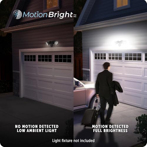 Globe Electric 240° Motion Sensor Replacement, MotionBright 2-Level Lighting, Adjustable SENS Dial, Manual Mode, Black Finish, Outdoor Security Light, 17000184 - color: Black