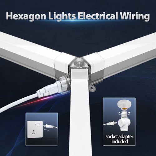 Hexagon Garage Lights: 245W 35 Pack 8 Grids LED Garage Lights - Easy Install 6500K Super Bright Honeycomb Light for Warehouse, Car Detailing Shop, Exhibition Hall, Gym - size: 8 HEX