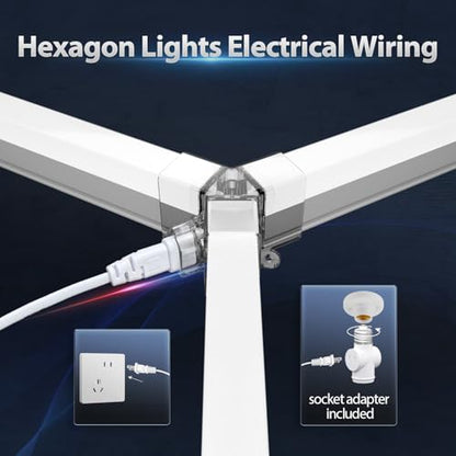 Hexagon Garage Lights: 245W 35 Pack 8 Grids LED Garage Lights - Easy Install 6500K Super Bright Honeycomb Light for Warehouse, Car Detailing Shop, Exhibition Hall, Gym - size: 8 HEX