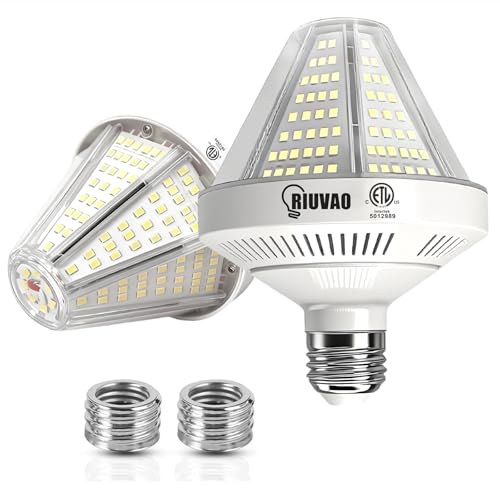 RIUVAO LED Corn Light Bulb E26/E39 Base, 10500 Lumens Super Bright 700W Equivalent, 70W Daylight White 5000K Corn Cob Light for Garage Warehouse Barn High Bay, Indoor Outdoor, ETL Listed, 2 Pack