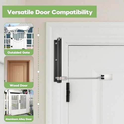 Automatic Door Closer, Stops Door Slamming, Ultra-Quiet Soft Close for Home & Apartment Doors, Upgraded Aluminum Roller Arm, Scratch-Free, Adjustable Speed, Self Closing Spring Door Closer, Silver - size: Small Size – Doors up to 88 lbs, style: Matte Silv