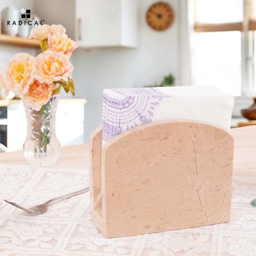 Radicaln Marble Napkin Holder for Table, 6.5 Inch Paper Napkin Organizer - color: Verona