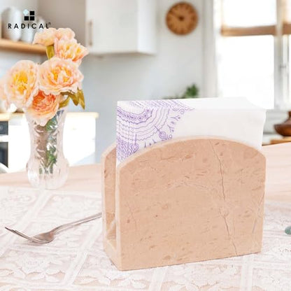 Radicaln Marble Napkin Holder for Table, 6.5 Inch Paper Napkin Organizer - color: Verona