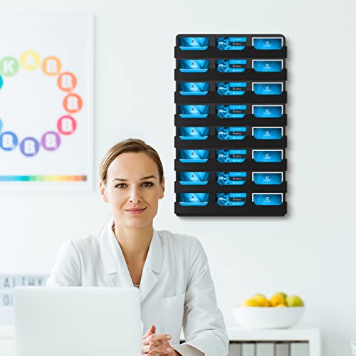 Ireer 24 Pockets Business Card Holder Wall Mount, Black, Acrylic