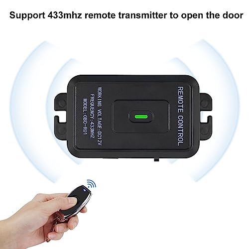YiToo 12VDC Remote Control Switch 433MHz with DC Power Connector & Buzzer Specially for Access Control Door Lock (Without Lock) - style: Without Lock