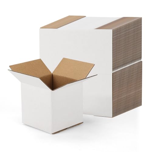 50-Pack Shipping Boxes 3x3x3 Inches, White - color: White, size: 3x3x3-50-Pack