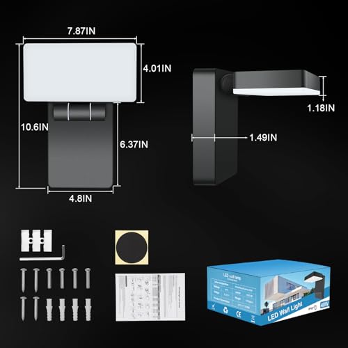 40W Modern Outdoor Wall Light, 360° Rotatable Neighbor-Friendly - size: 40W-5000K-1Pack
