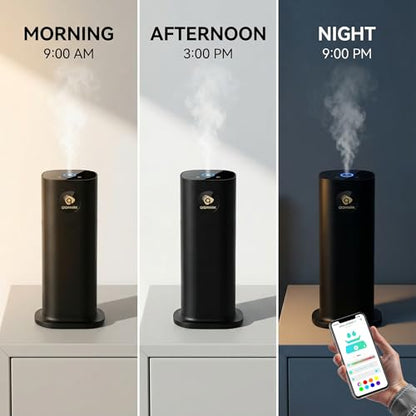 700ml Waterless Diffuser with App Control, 1500 Sq Ft, 4 Oils, Black - color: Black