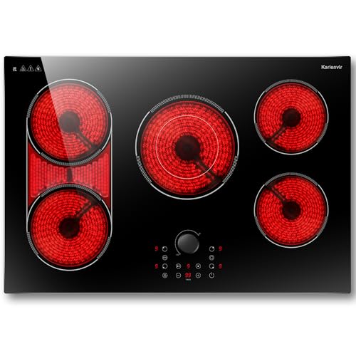 Electric Cooktop 30 Inch, 5 Burner Stove Top Burner 8600W, Magnetic Knob, - size: 30 Inch 5 Burner 586139