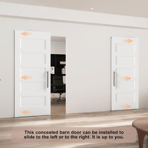 36"x84" 5-Panel Concealed Sliding Barn Door with Soft Close