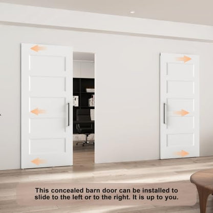 36"x84" 5-Panel Concealed Sliding Barn Door with Soft Close