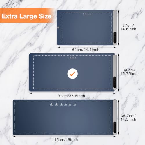FYY Extra Large Warming Mat for Food, Rapid and Full Surface Heating Navy - color: Navy, size: XX Large Size: 36"x16"