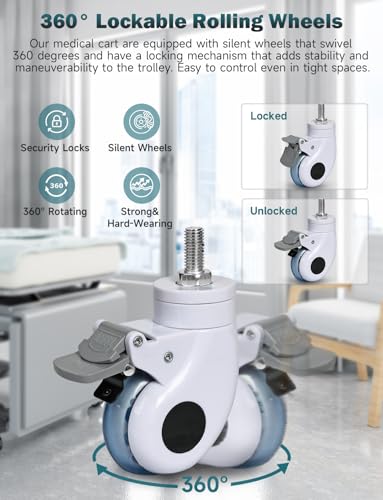 Mobile Trolley Cart for Portable Ultrasound Scanner 115 Lbs Load