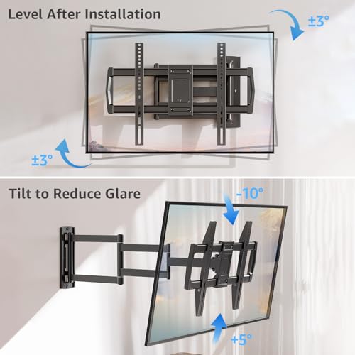 MOUNTUP 37.9" Long Arm TV Wall Mount for Most 42-75 Inch TVs, Full Motion Corner Wall Mount TV Bracket with Extension & Tilt & Swivel & Level Articulating Arm, Max VESA 600x400mm, Holds up to 99 lbs - size: 42-75 inch, 99 lbs, Indoor 37.9 inch Arm