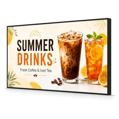 32" Wall-Mounted Digital Signage Display, 4K Menu Board - size: 32 Inch
