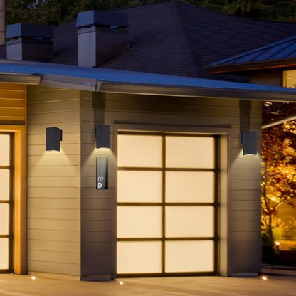 Outdoor Wall Light, Aluminum Waterproof Exterior Light Fixture - color: Rectangle (Black A)