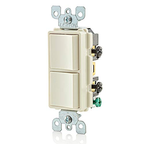 Leviton 15 Amp, 120/277 Volt, Decora Single-Pole, AC Combination Switch, Commercial Grade, Grounding, 5634-I, Light Almond - color: Light Almond