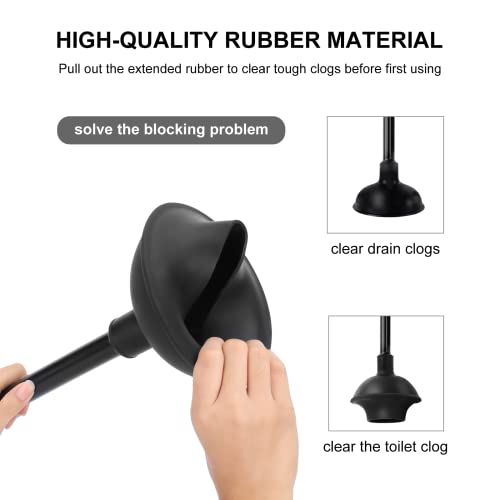 SetSail 2 Packs Toilet Brush and Plunger Set, Semi-Hidden Toilet Plungers - color: Black, size: 2 packs