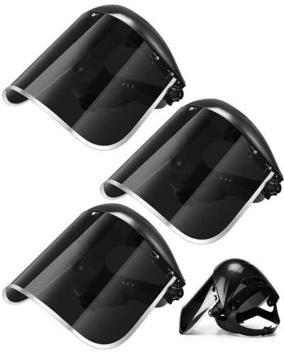 Copkim 3 Pack Face Shield Grinding Cutting, Black Visor, PET Black - color: Pet Black, size: 1 Count (Pack of 3)