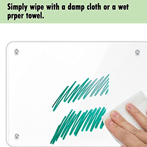 Acrylic Note Board Refrigerator Dry Erase Board Magnetic Clear 15”x11 Includes 4 Dry Erase Markers - size: Magnetic 15“x11”