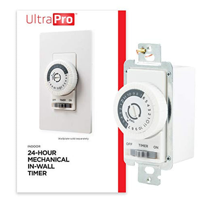 UltraPro in-Wall Mechanical Timer Switch, 24hr, 30min Intervals, White