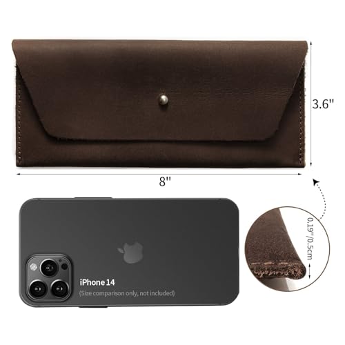 Ringsun Leather Money Cash Envelopes Wallet for Men, Money Bag Pouch Reusable Budget Envelope Wallet, Retro Clutch Wallet, Red Brown - color: Red Brown