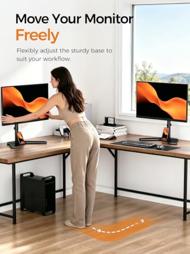 Suptek Single Monitor Mount, Adjustable Monitor Desk Mount for Fully Adjustable Stand 1 / Single Screen up to 32 inches (ML97401SEY) - size: Single Monitor Mount, style: Free standing