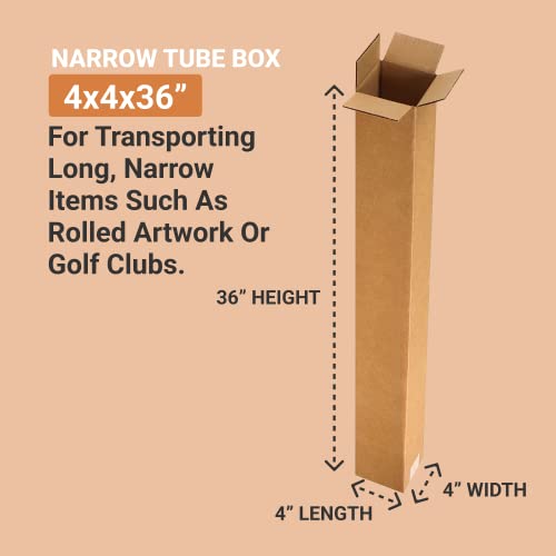 BOX USA & Aviditi 4x4x48 and 4x4x36 Tall Corrugated Boxes 25 Pack Bundle