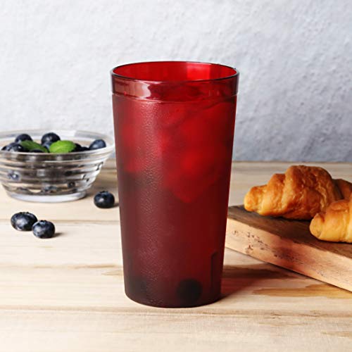 New Star Foodservice Restaurant-Grade Polycarbonate Beverage Tumblers, 16 oz, Red, Set of 12 (Pack of 4) - size: 16 oz (Pack of 4)