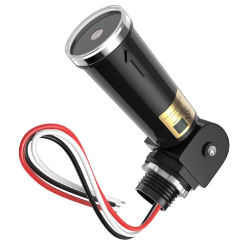 Dusk to Dawn Sensor, Photoelectric Switch, Photo Cell Sensor 110V/120V/220V/240V Input, UL Listed, IP65 Water-Resistant, Photocell for Outdoor Light, 1 Pack